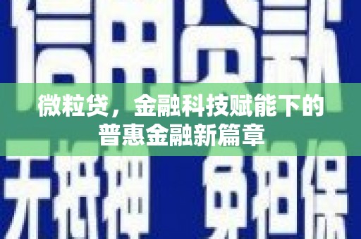 博山微粒贷，金融科技赋能下的普惠金融新篇章