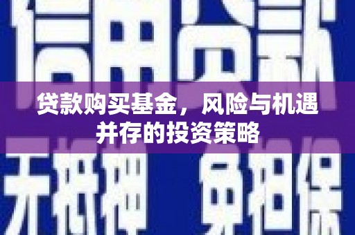 博山贷款购买基金，风险与机遇并存的投资策略