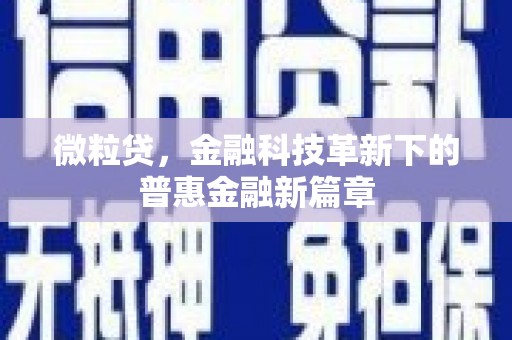 博山微粒贷，金融科技革新下的普惠金融新篇章