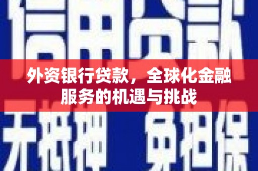 博山外资银行贷款，全球化金融服务的机遇与挑战