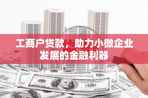 博山工商户贷款，助力小微企业发展的金融利器